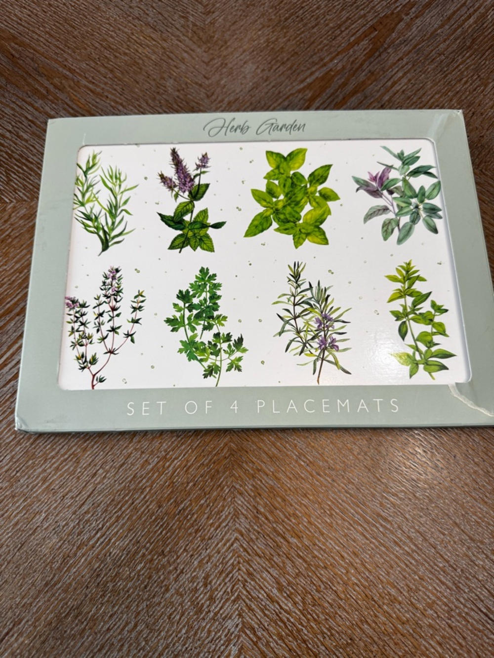 New The Leonardo Collection Herb Garden Placemats Cork Backed Set of 4 11”X8”